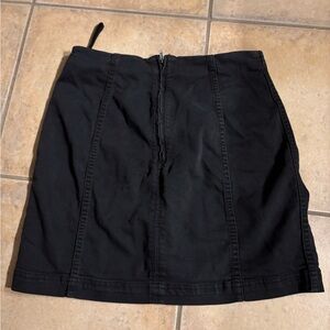 Black mini skirt with zipper detail